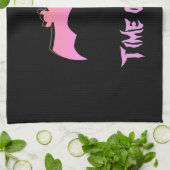 Zeit der Fledermäuse - Rosa und Lila Abstrakter Po Geschirrtuch (Gefaltet)