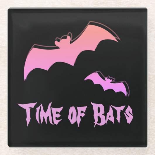 Zeit der Fledermäuse - Rosa und Lila Abstrakter Po Glasuntersetzer (Vorderseite)