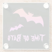 Zeit der Fledermäuse - Rosa und Lila Abstrakter Po Glasuntersetzer (Rückseite)