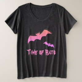 Zeit der Fledermäuse - Rosa und Lila Abstrakter Po Große Größe T-Shirt