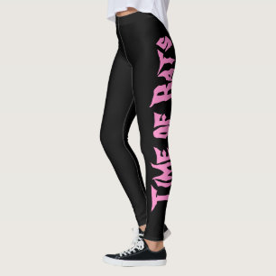 Zeit der Fledermäuse - Rosa und Lila Abstrakter Po Leggings