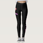 Zeit der Fledermäuse - Rosa und Lila Abstrakter Po Leggings (Vorderseite)