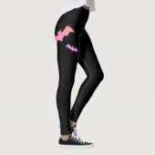 Zeit der Fledermäuse - Rosa und Lila Abstrakter Po Leggings (Rechts)