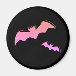 Zeit der Fledermäuse - Rosa und Lila Abstrakter Po Magnet
