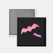 Zeit der Fledermäuse - Rosa und Lila Abstrakter Po Magnet (Vorderseite/Rückseite)