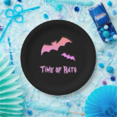 Zeit der Fledermäuse - Rosa und Lila Abstrakter Po Pappteller (Party)