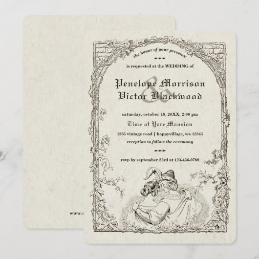 Zeit der Hochzeit Einladung (Vorne/Hinten)