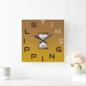 Zeit, die Hourglass-Uhr gleitet Quadratische Wanduhr (Zuhause)