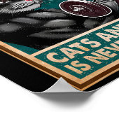 Zeit, die mit Katzen und Fitnessraum verbraucht wi Poster (Ecke)