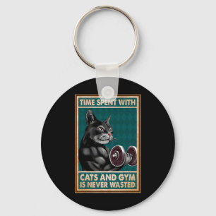 Zeit, die mit Katzen und Fitnessraum verbraucht wi Schlüsselanhänger