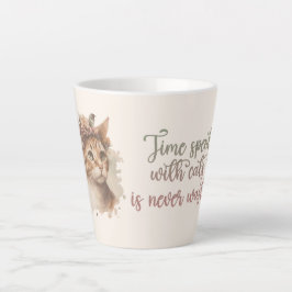 Zeit, die mit Katzen verbracht wird, Niedliches Ca Milchtasse