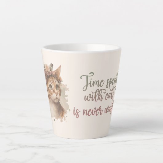 Zeit, die mit Katzen verbracht wird, Niedliches Ca Milchtasse (Vorderseite)