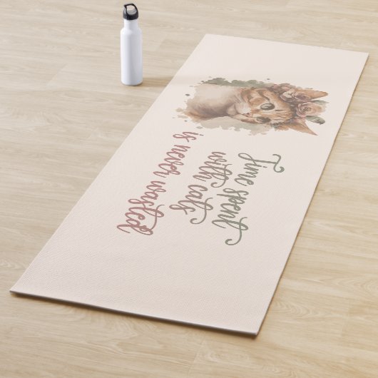 Zeit, die mit Katzen verbracht wird, Niedliches Ca Yogamatte (Beispiel)