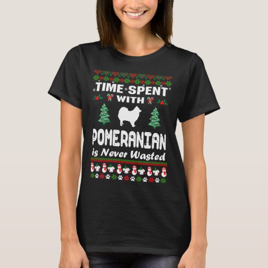 Zeit, die mit Spitz verbraucht wird, wird niemals T-Shirt (Vorderseite)
