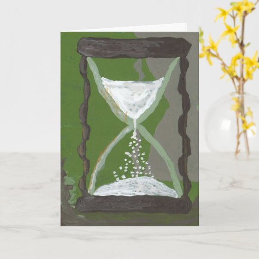 Zeit durch das Stundenglas Karte (Gelbe Blume)