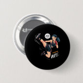 Zeit, einigen Hintern zu treten Kickboxen Ehefrau Button (Vorne & Hinten)