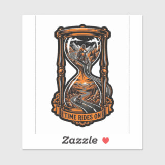 Zeit fährt auf Sanduhr Aufkleber — Biker Aufkleber