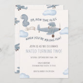 ZEIT FLIEGT BIRTHDAY EINLADUNG (Vorne/Hinten)