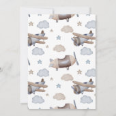 Zeit fliegt Flugzeug erste Einladung zum Geburtsta (Rückseite)