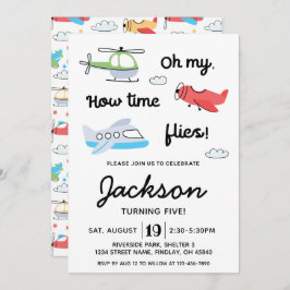Zeit fliegt Flugzeug Hubschrauber Geburtstag jedes Einladung