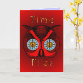 Zeit fliegt Grußkarte Karte (Gelbe Blume)