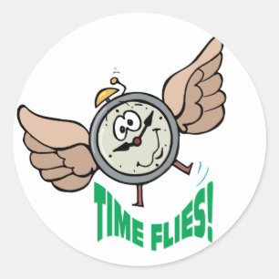 Zeit fliegt runder aufkleber