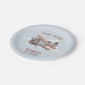 Zeit Fliegt Vintage Reise Erster Geburtstag Pappteller (Schrägansicht)