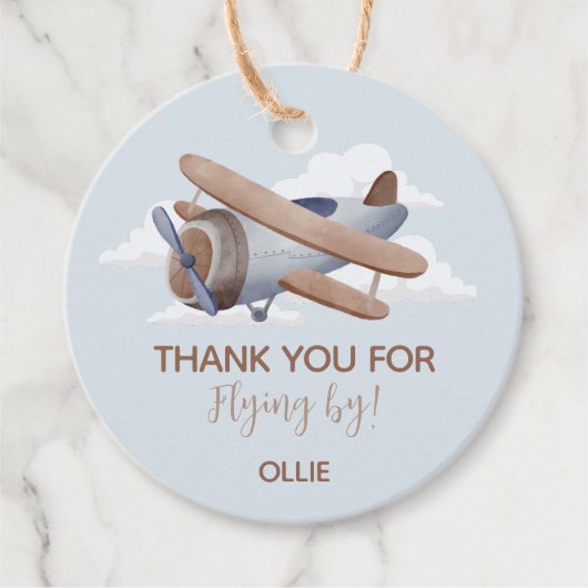 Zeit Fliegt Vintage Reise Geburtstag Geschenkanhänger (Vorderseite)