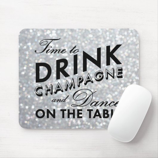 Zeit, funkelnd silberne Mausunterlage Champagne zu Mousepad (Mit Mouse)