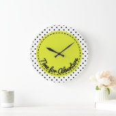 "Zeit für Abenteuer" Dots Black & White Clock Große Wanduhr (Zuhause)