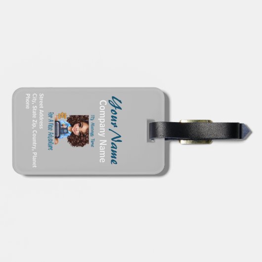 Zeit für Abenteuerreise Gepäckanhänger (Rückseite horizontal)