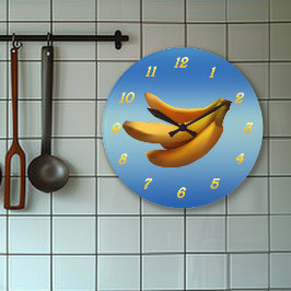 Zeit für Bananen Große Wanduhr