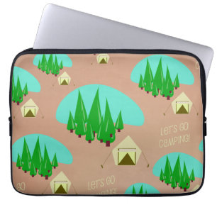 Zeit für Camping Retro-Stilmuster Laptopschutzhülle