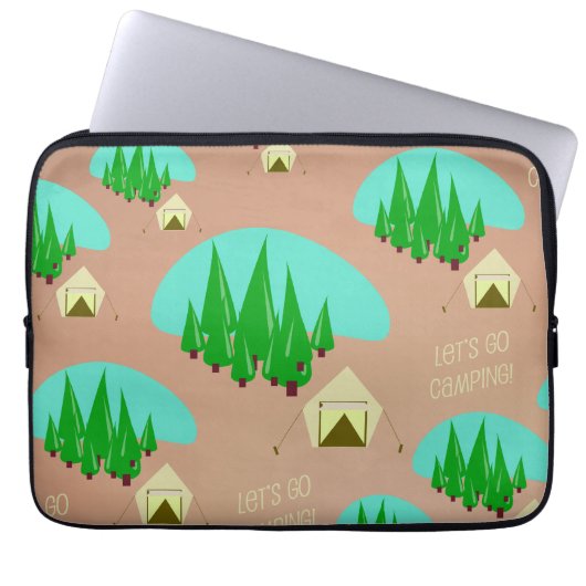 Zeit für Camping Retro-Stilmuster Laptopschutzhülle (Vorderseite)