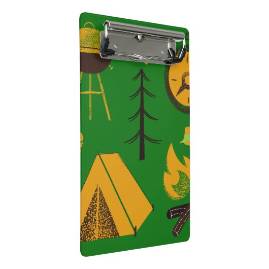 Zeit für das Camping Mini Klemmbrett (Schrägansicht)