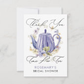 Zeit für das handgeschriebene Tee-Brautparty Dankeskarte (Vorderseite)