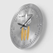 Zeit für den Master-Koch in Ihnen (Personalisiert) Große Wanduhr (Winkel)