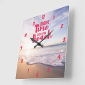 Zeit für den Strand Quadratische Wanduhr (Winkel)