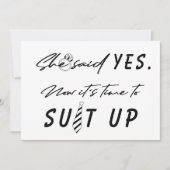 Zeit für den Träger zum Anzug von lustigen Skripte Einladung (Vorderseite)