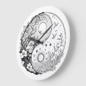 Zeit für die Balance Yin Yang Farbuhr Große Wanduhr (Winkel)