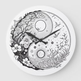 Zeit für die Balance Yin Yang Farbuhr Große Wanduhr