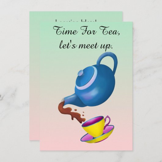 Zeit für die Einladung zum Tee (Vorne/Hinten)