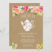 Zeit für die Einladung zur Tee-Baby-Dusche (Vorne/Hinten)