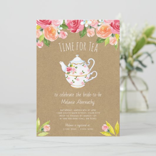 Zeit für die Einladung zur Teebauer-Dusche (Stehend Vorderseite)