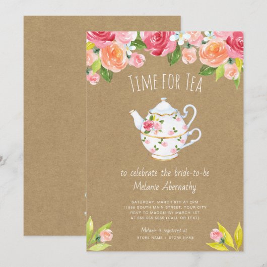 Zeit für die Einladung zur Teebauer-Dusche (Vorne/Hinten)