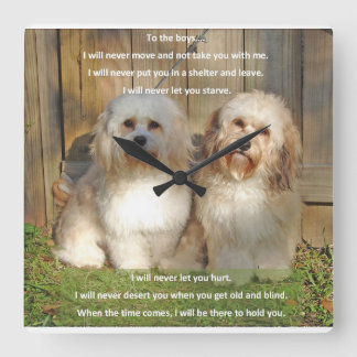 Zeit für die Jungen Quadratische Wanduhr