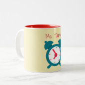 Zeit für die Klassenzeitanzeige Zweifarbige Tasse (Vorderseite Links)