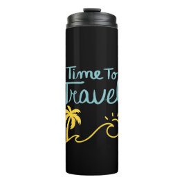 Zeit für die Reise nach Strand Thermosbecher