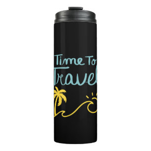 Zeit für die Reise nach Strand Thermosbecher