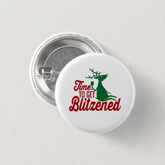Zeit für die Weihnachtsfeier Button (Vorne & Hinten)
